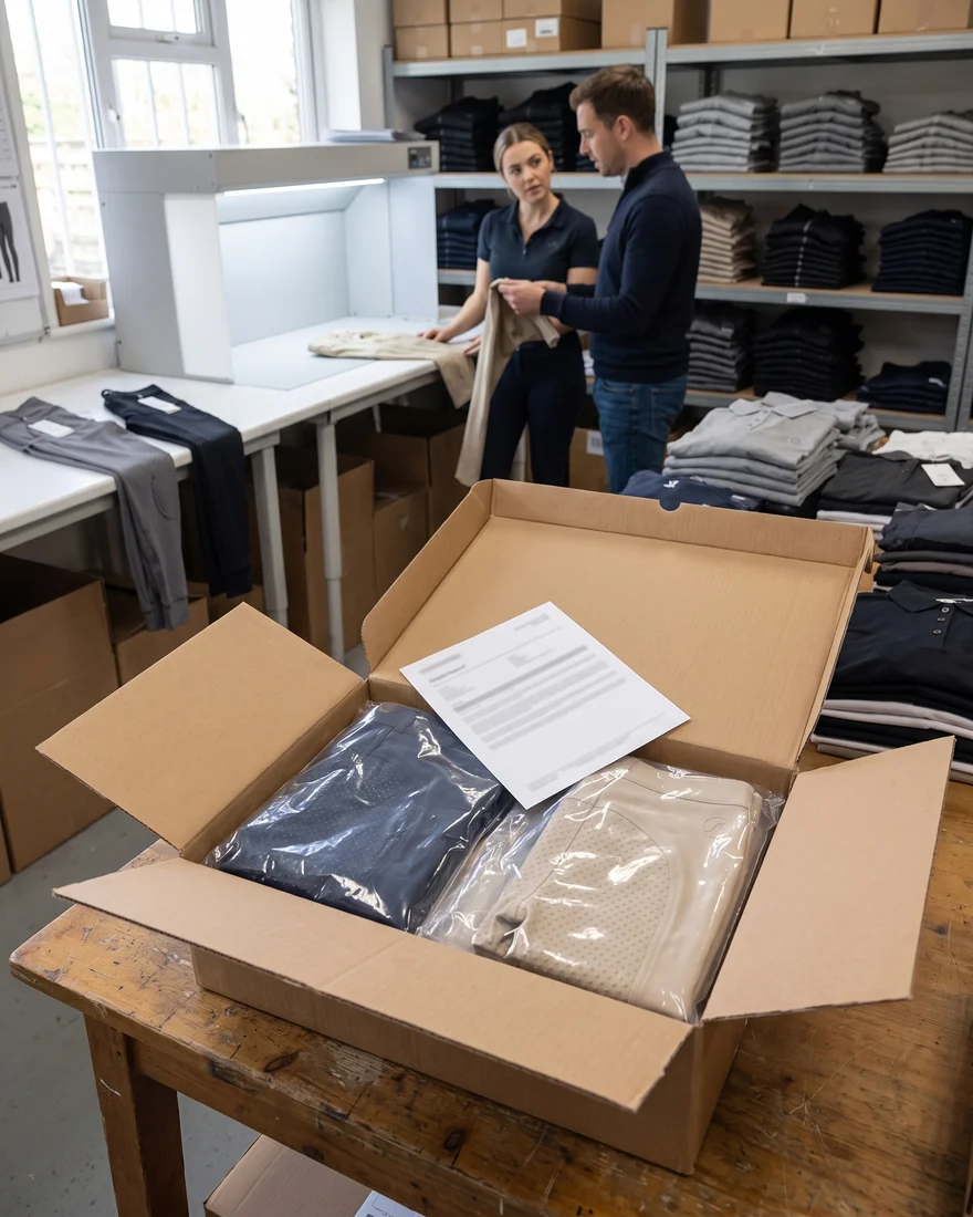 Informe de pruebas del lote sobre las prendas de la primera caja del pedido