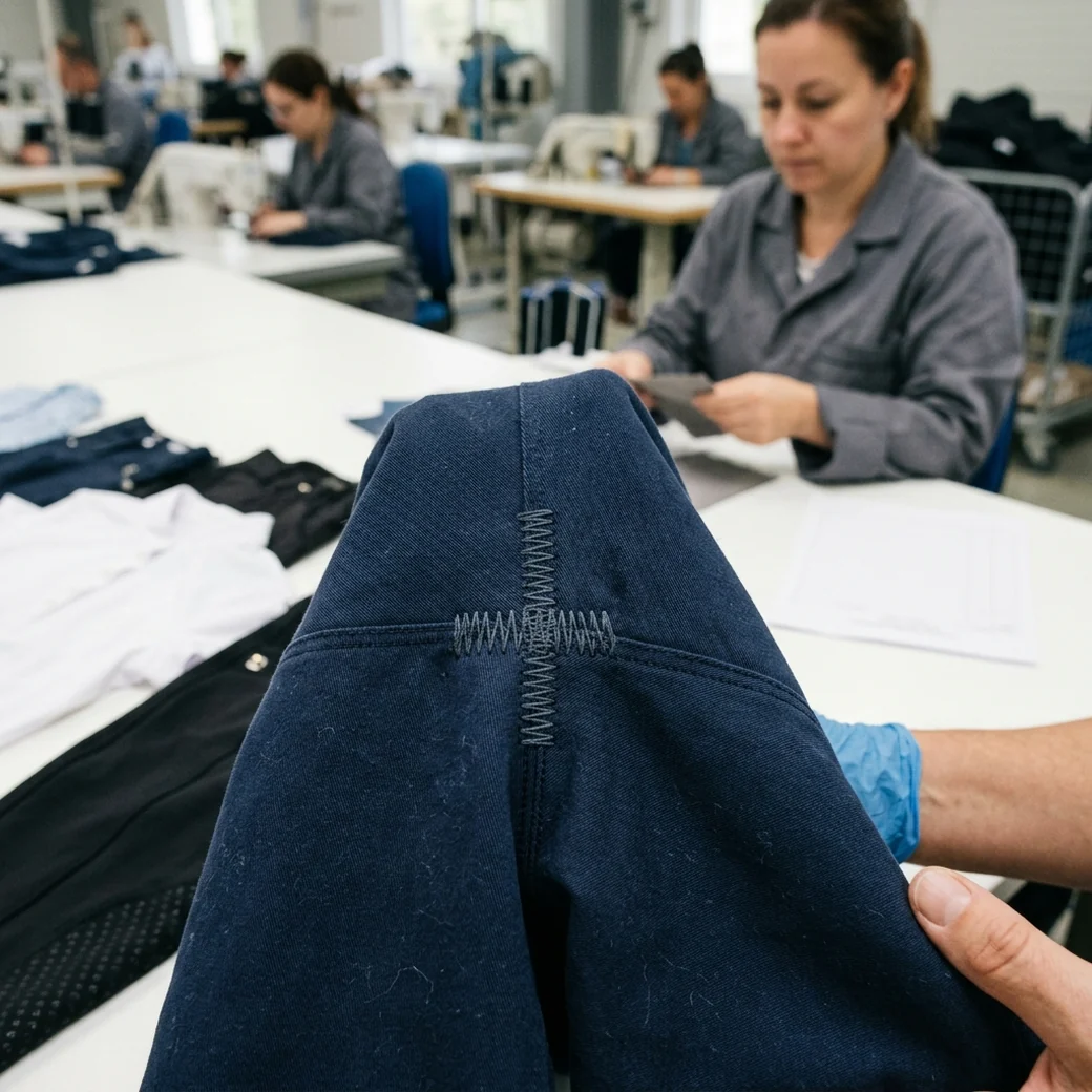 Refuerzo en la entrepierna de un pantalón de montar