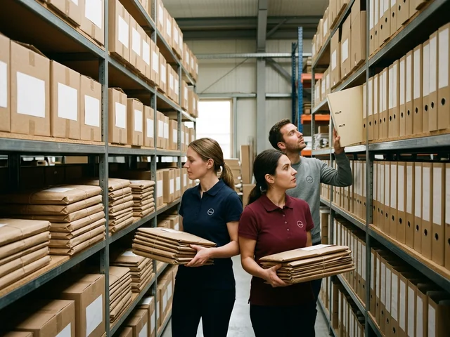 Archivo de patrones y fichas en la fábrica