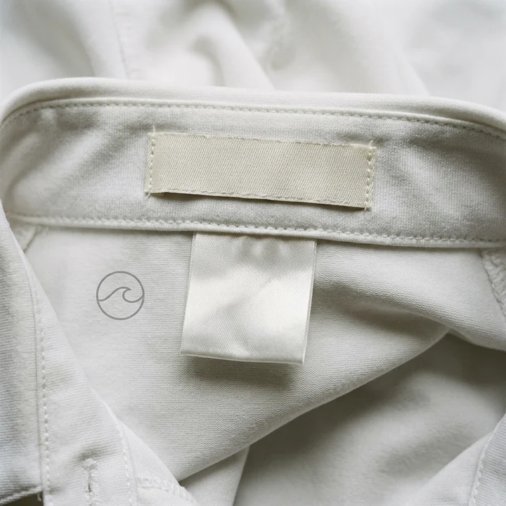 Etiqueta de cuello y etiqueta de composición de una camisa