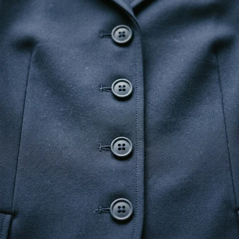 Cuatro botones de la chaqueta de doma