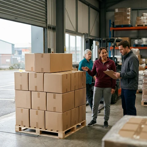 Cajas lisas preparadas para el envío