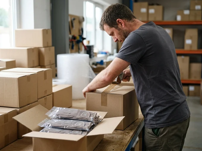 Cajas de guantes listas para el envío