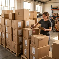 Cajas del pedido listas para el envío