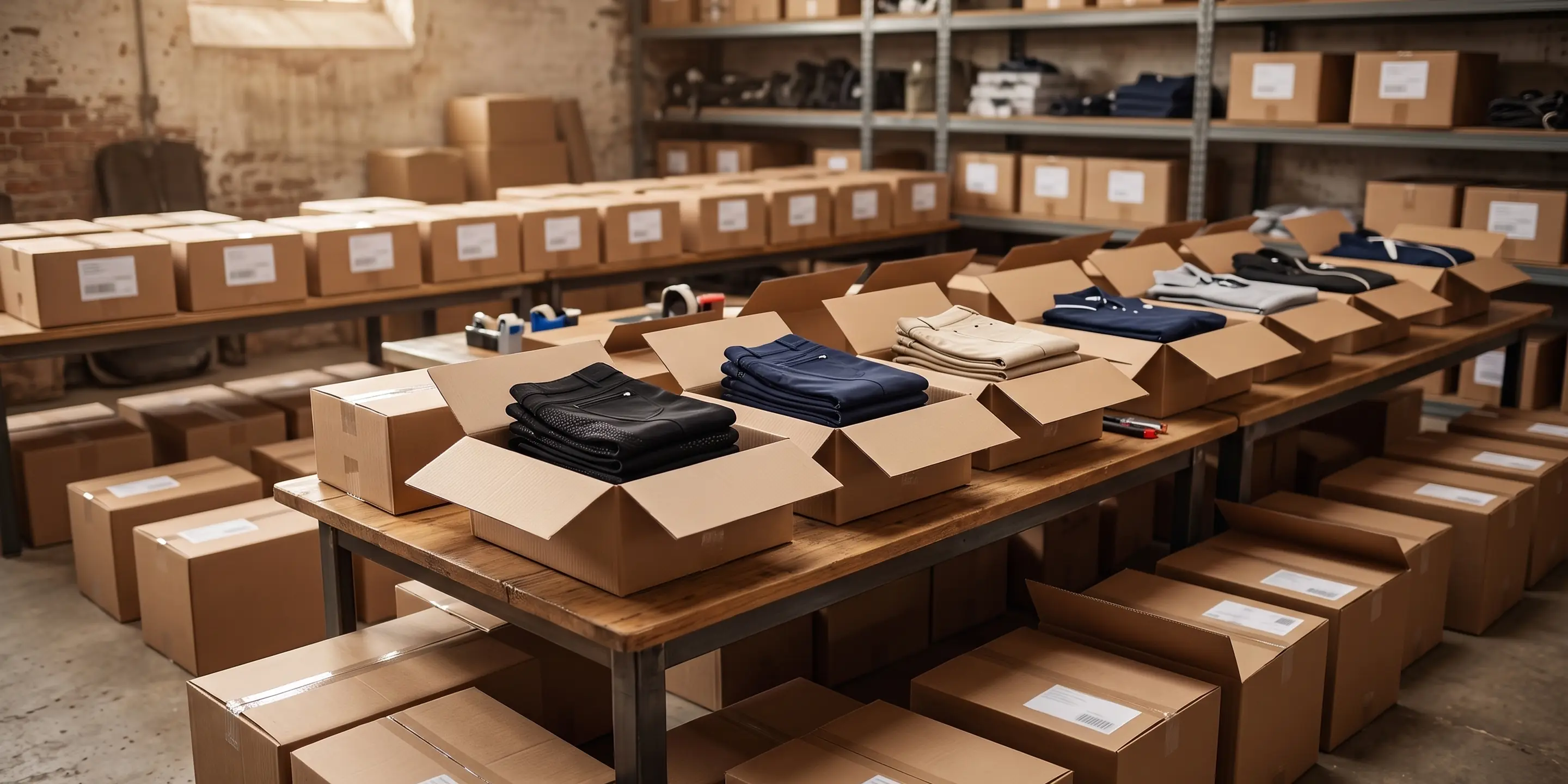 Trastienda con cajas abiertas de una reposición