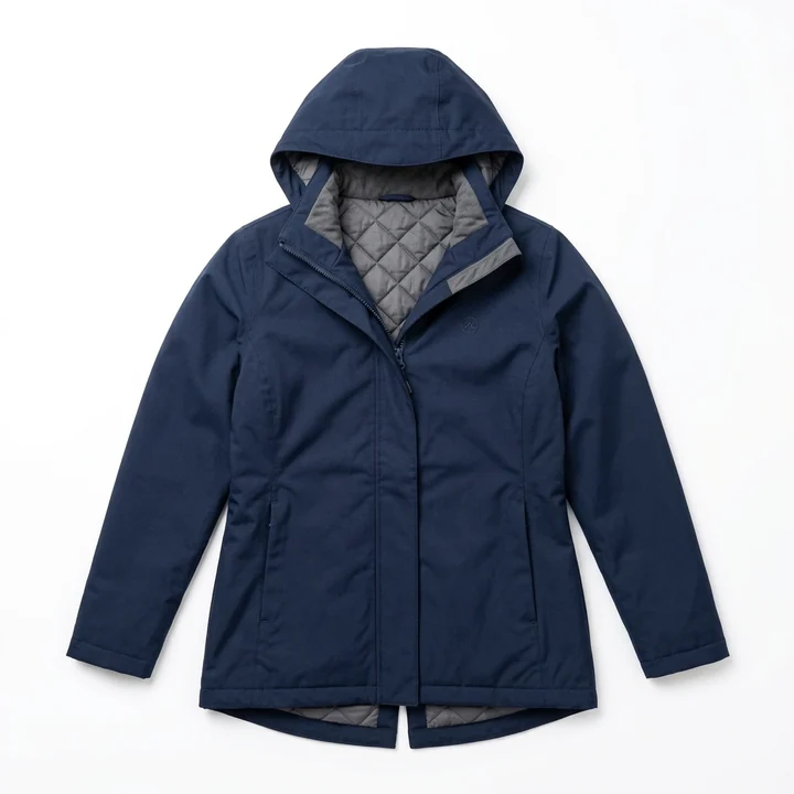 RE-EN-05 · Chaqueta impermeable, foto de catálogo sobre fondo blanco