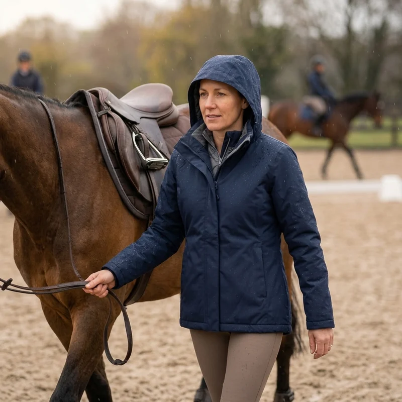 Capa exterior: chaqueta impermeable bajo la lluvia