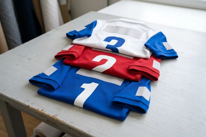 Camisetas de tres equipos con sus colores