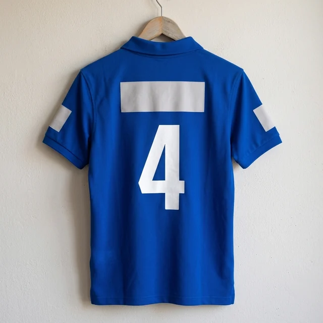 Camiseta de juego de polo con número y patrocinadores
