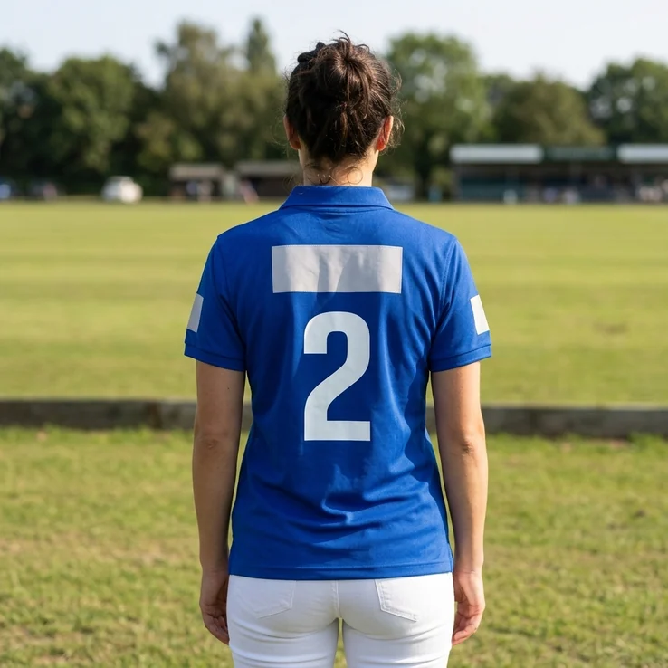 Jugadora con la camiseta de juego, de espaldas