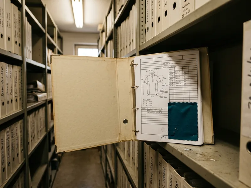 Carpeta con la ficha técnica archivada