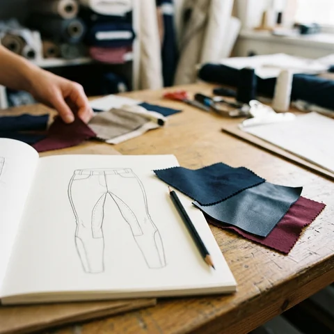 Bocetos de pantalón de montar de una marca ecuestre
