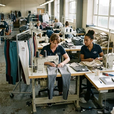 Línea de confección de ropa de montar