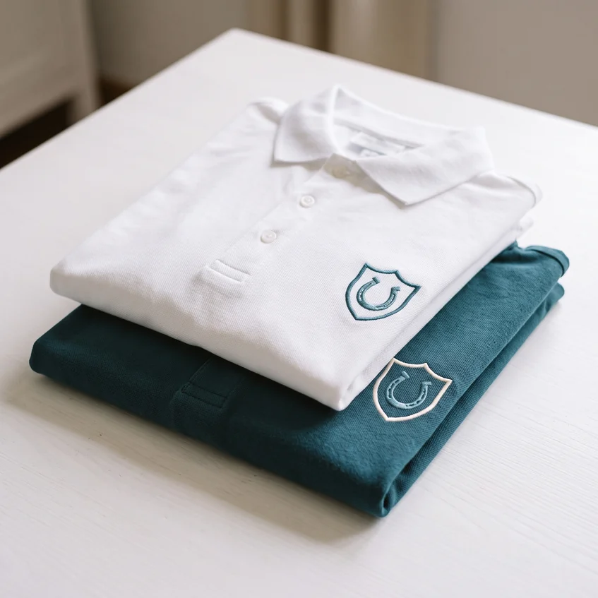 El mismo modelo de polo en dos colores: el de la casa y blanco